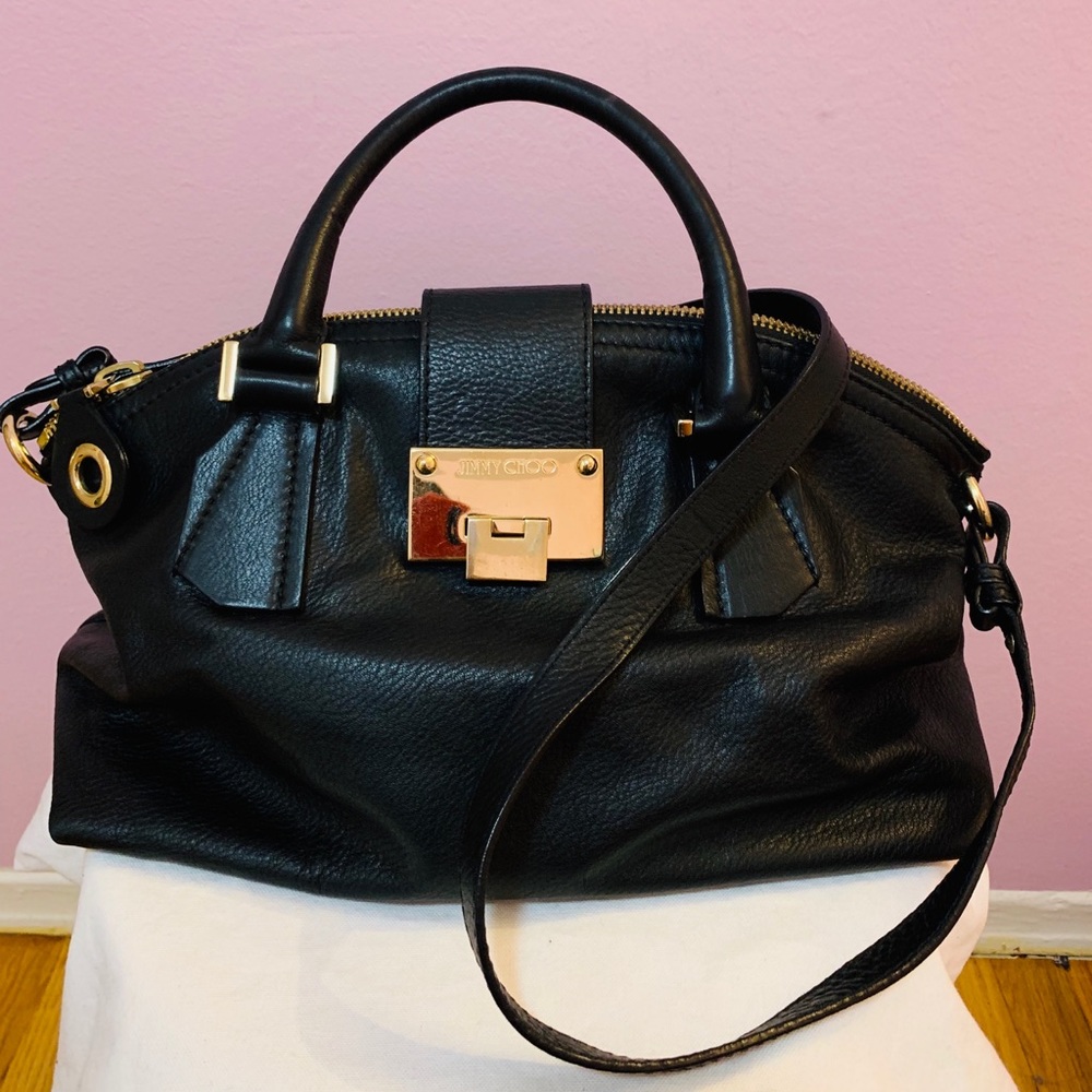 Jimmy Choo Handbag Satchel, Pebbled Leather